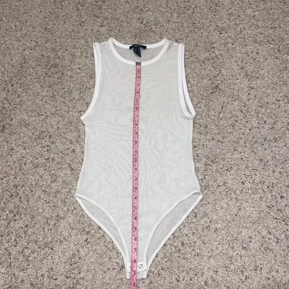 White Sheer Mesh Bodysuit - Picture 5 of 7